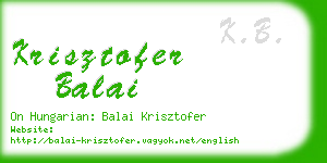 krisztofer balai business card